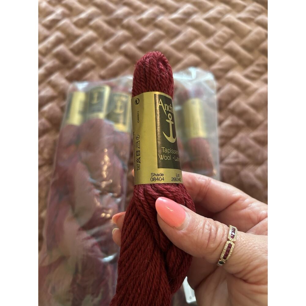 Vtg Anchor Tapisserie 100% Wool Yarn Red 6 Skeins 10M #08404 Needlepoint Thread - Picture 4 of 6